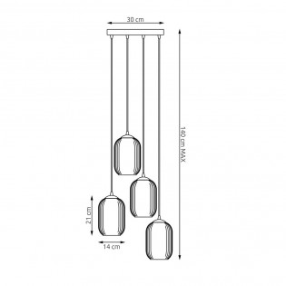 Lámpara colgante Valdi Mix II (4 luces)