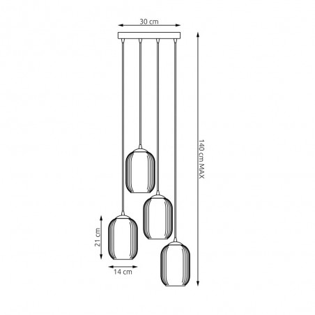 Pendant lamp Valdi Mix II (4 lights)
