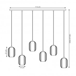 Pendant lamp Valdi Mix (6 lights)