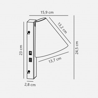 Wall Lamp with USB Wilmer