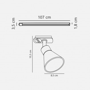 Kit Carril Link 1M. + 3 Focos Eik