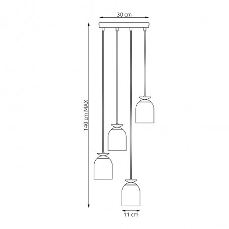 Lámpara de techo Onrita (4 luces)