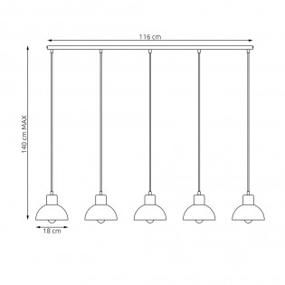 Lámpara colgante Tuno (5 luces)