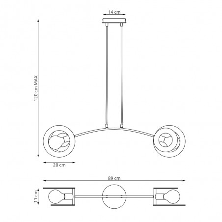 Lámpara de techo Baco (2 luces)