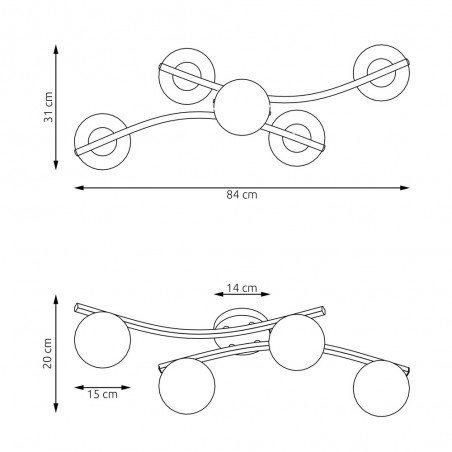 Plafón de techo Terima (4 luces)