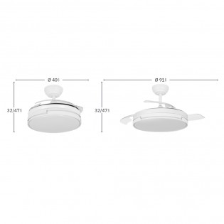 LED fan retractable blades Papiro Mini CCT (48W)