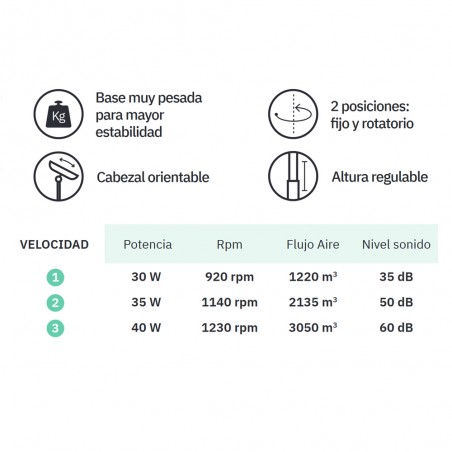 Pedestal Fan Etesio (40W)