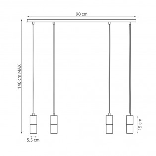 Pendant lamp Derrimo (4 lights)