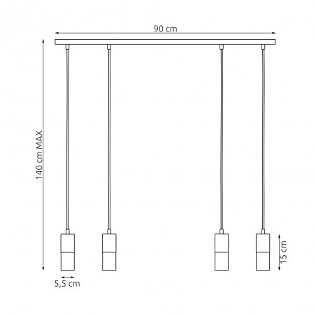 Lámpara colgante Derrimo (4 luces)