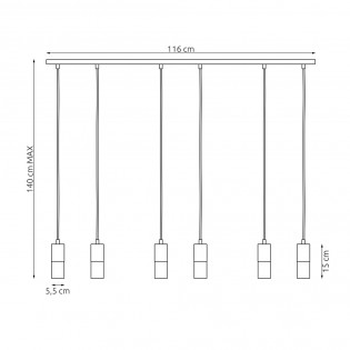 Lámpara colgante Derrimo (6 luces)