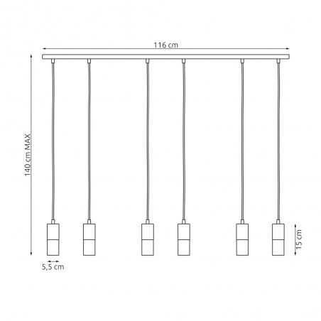 Pendant lamp Derrimo (6 lights)