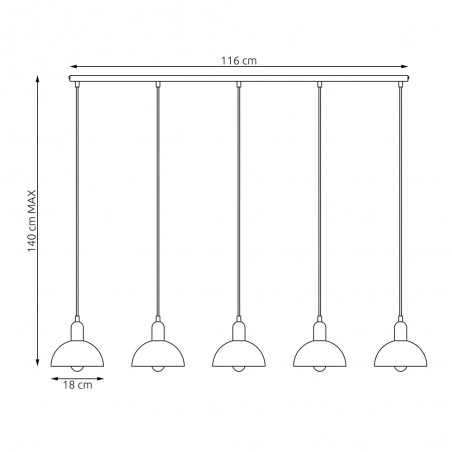 Pendant lamp Rosemi (5 lights)