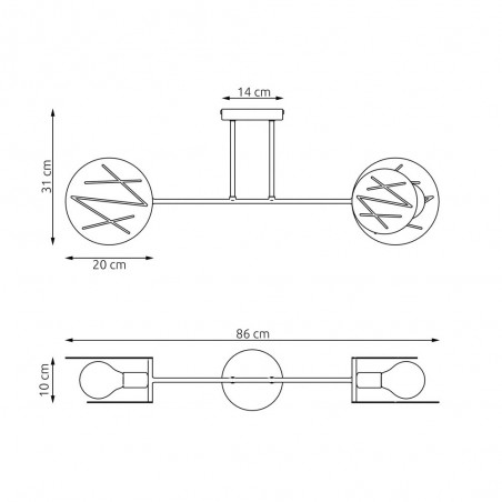 Flush light Silome (2 lights)