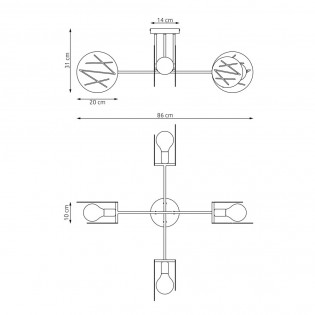 Flush light Silome (4 lights)