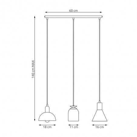 Pendant lamp Sesma (3 lights)