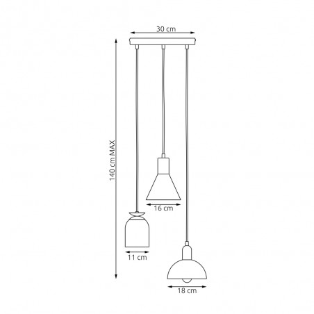 Pendant lamp Sesma II (3 lights)