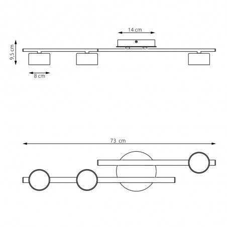 Flush light Megalo (3 lights)