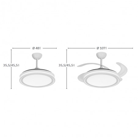 Ventilador LED aspas plegables Bandido CCT (59W)