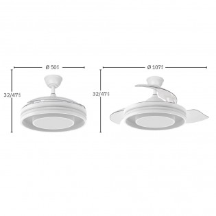 LED fan folding blades Pitufo RGB CCT (57W)