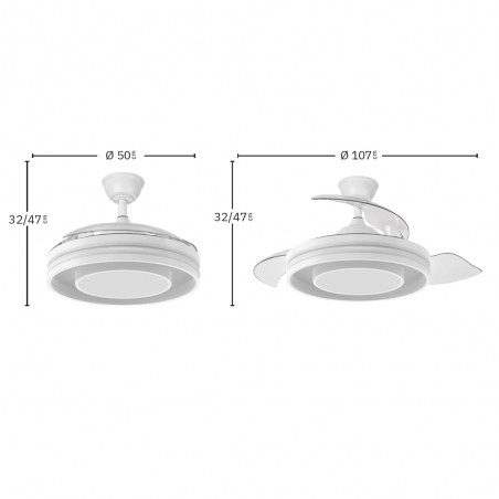 LED fan folding blades Pitufo RGB CCT (57W)