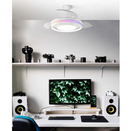 Ventilador de techo LED asplas plegables Pitufo RGB CCT (36W)