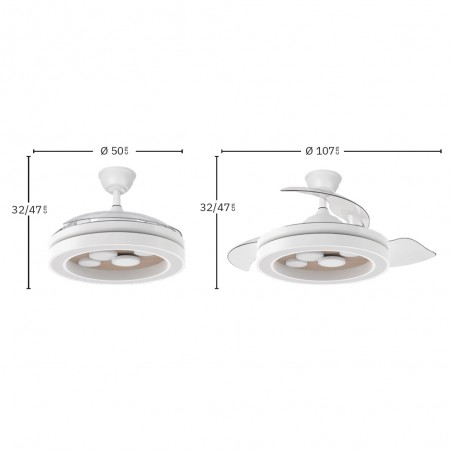 LED Ceiling fan folding blades Cupido CCT Smart (55W)