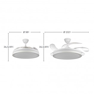 Ventilador de techo LED aspas plegables Esparta Maxi CCT (80W)