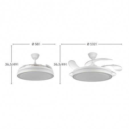 Ventilador de techo LED aspas plegables Esparta Maxi CCT (80W)