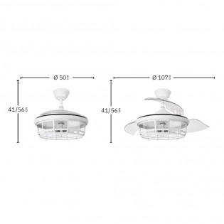 Ventilador de techo con asplas plegables Tornado