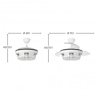 Ceiling fan with folding blades Tornado Mini (3 lights)