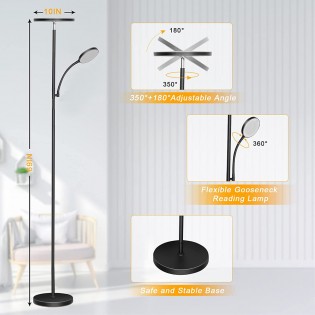 Lámpara de pie LED Niela CCT Dim (30+6W)