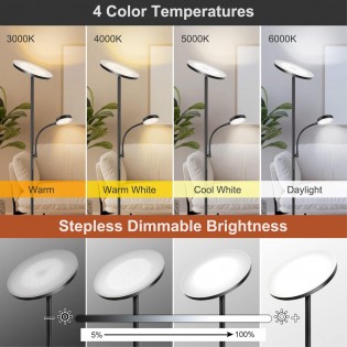 Lámpara de pie LED Niela CCT Dim (30+6W)
