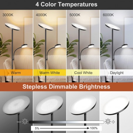 Lámpara de pie LED Niela CCT Dim (30+6W)