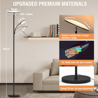 Lámpara de pie LED Brenan CCT Dim (30+6W)