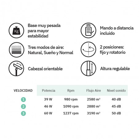 Ventilador de pie Rayo