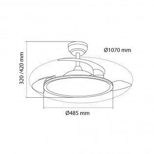 Ventilador LED aspas plegables Trident CCT Dim (72W)
