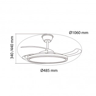 Ventilador LED aspas retráctiles Astor CCT Dim (45+9W)