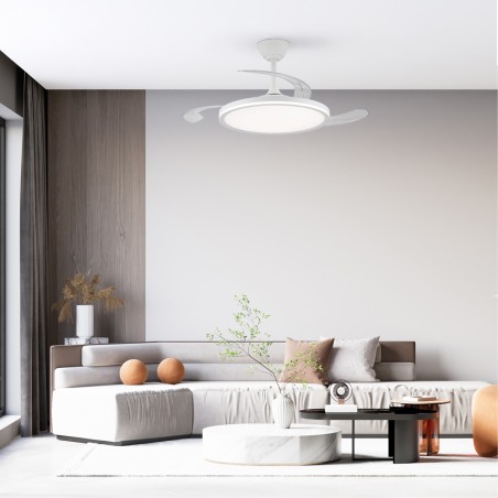 Ventilador LED aspas retráctiles Astor CCT Dim (45+9W)