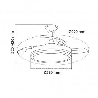 LED ceiling fan folding blades Evo Mini CCT Dim Smart (46W)