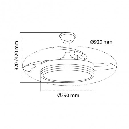 LED ceiling fan folding blades Evo Mini CCT Dim Smart (46W)