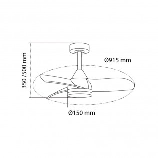 LED Ceiling Fan Byan Exterior CCT Dim (22W)