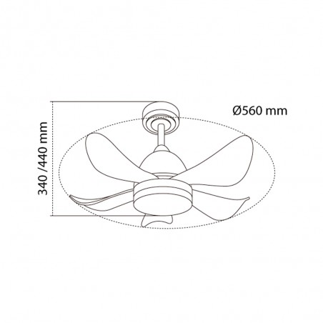Ventilador de techo LED Baby CCT Dim (24+7W)