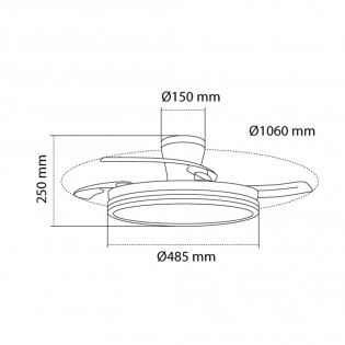 LED fan folding blades Supereco Long CCT (45W)