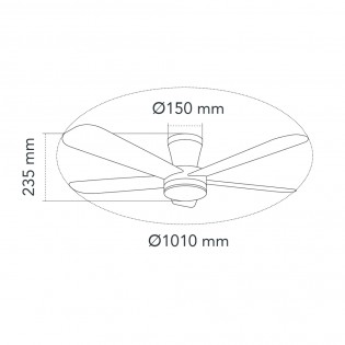 Ventilador de techo LED Benda 3 CCT Dim (28W)