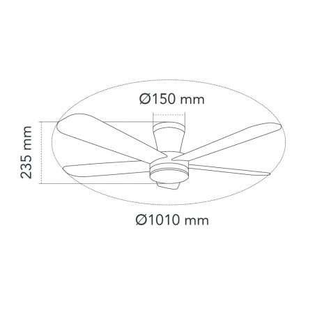Ventilador de techo LED Benda 3 CCT Dim (28W)