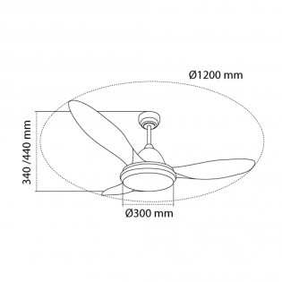 LED ceiling fan Stel TL RGB CCT Dim (31W)