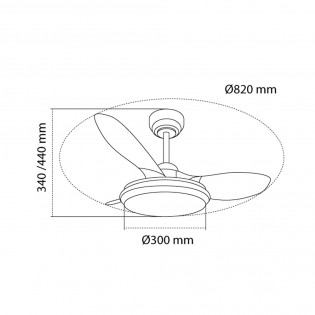 LED ceiling fan Stel TL Mini RGB CCT Dim (31W)