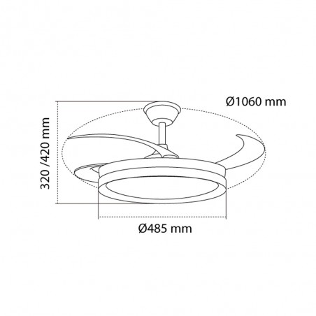 LED ceiling fan folding blades Chief CCT Dim (36W)