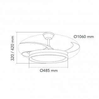 LED ceiling fan folding blades Charly Evo CCT Dim Smart (72W)