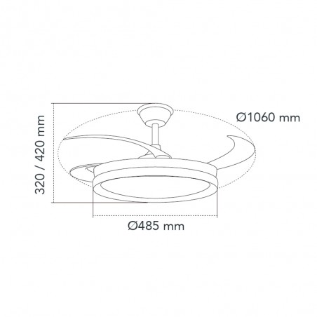LED ceiling fan folding blades Charly Evo CCT Dim Smart (72W)